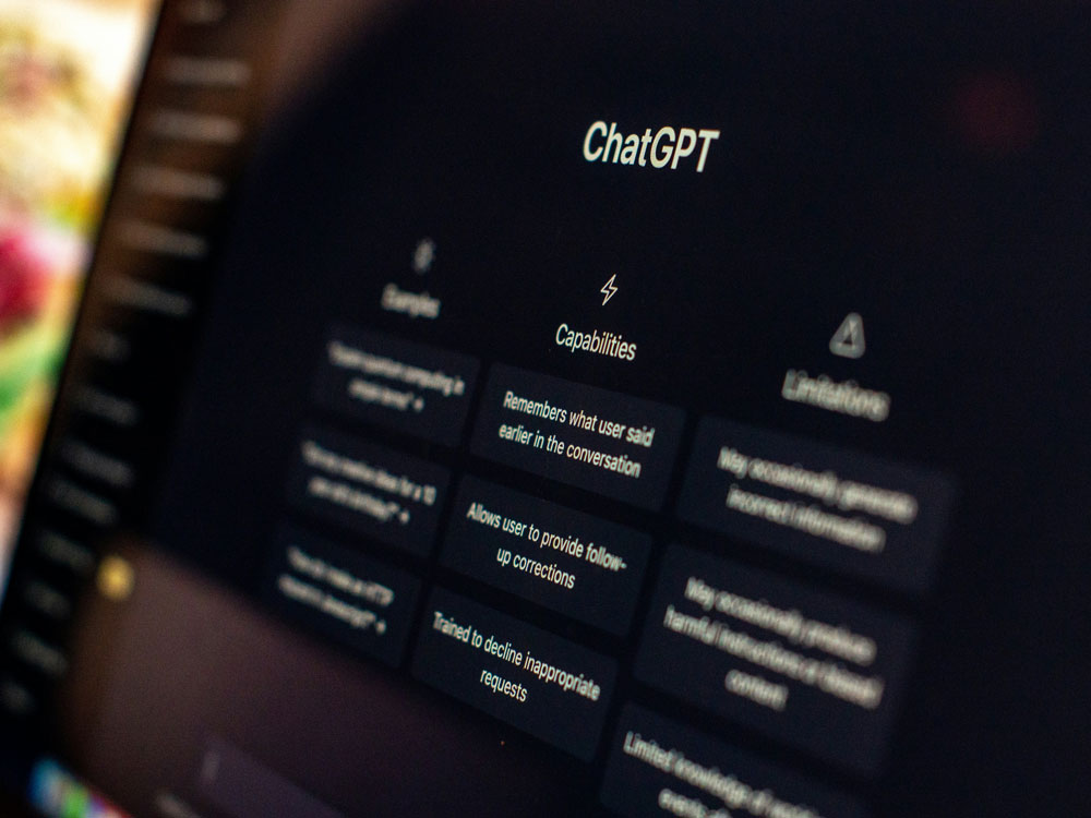 ChatGPT page displayed on a laptop screen